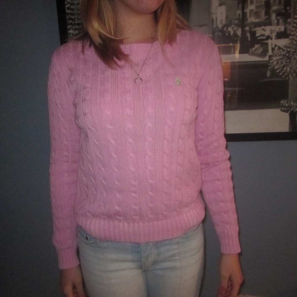 pink polo sweater